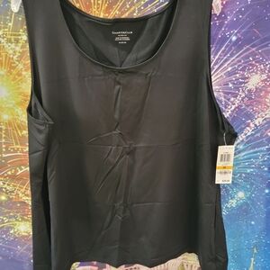 Charter Club Black Sleeveless Scoop Neck Tank